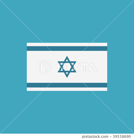 Israel flag icon in flat design 39538690
