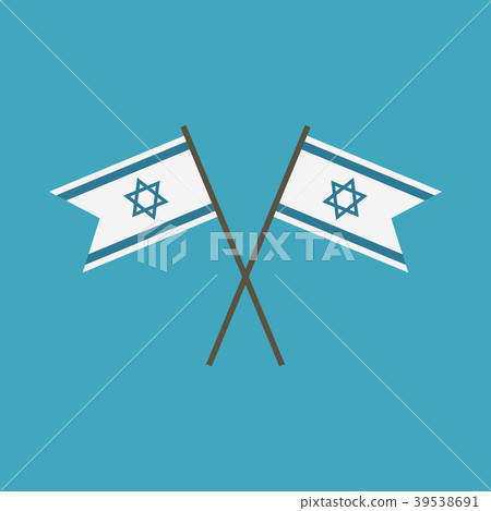 Israel flag icon in flat design 39538691