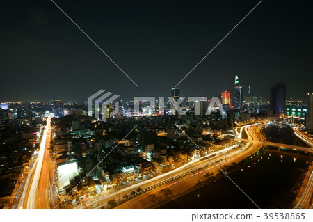 Night view of Ho Chi Minh City in Vietnam Night view of Ho Chi Minh City in Vietnam 39538865