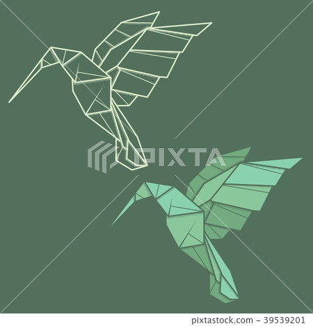 llustration paper origami of humming bird. 39539201
