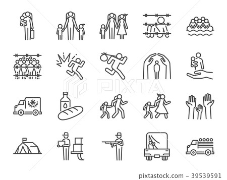 Refugee icon set. Refugee icon set. 39539591