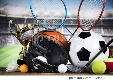 Winner trophy, Sport equipment and balls Winner trophy, Sport equipment and balls 39540092