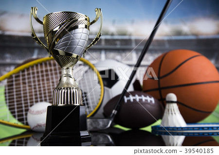 Winner trophy, Sport equipment and balls Winner trophy, Sport equipment and balls 39540185