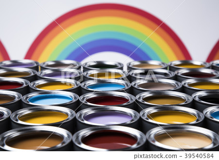 Colorful paint cans set Colorful paint cans set 39540584