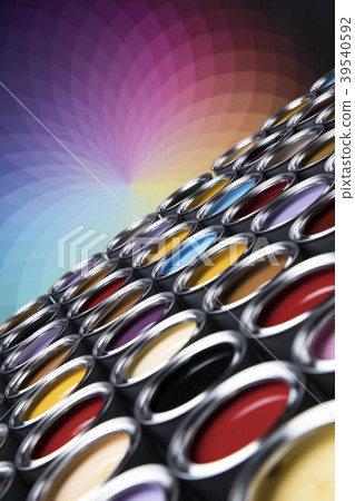 Colorful paint cans set Colorful paint cans set 39540592