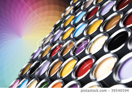 Background from multi color cans of paint 39540594