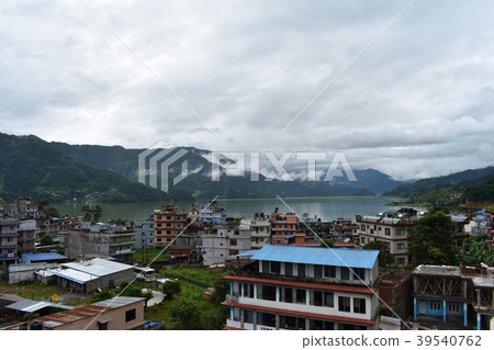 Nepal Pokhara Lake Fewa seen from the roof side Nepal Pokhara Lake Fewa seen from the roof side 39540762