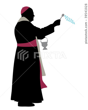 Catholic bishop sprinkling holy water 39541028