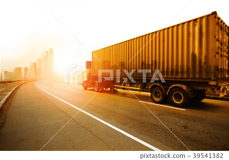 Truck run on road, transportation logistic concept Truck run on road, transportation logistic concept 39541382