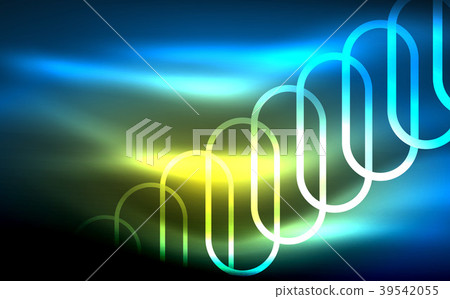 Glowing ellipses dark background, waves and swirl Glowing ellipses dark background, waves and swirl 39542055