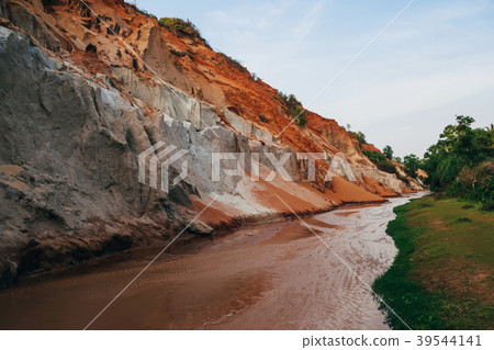 Fairy Stream in Mui Ne in Vietnam. Landmark, red 39544141