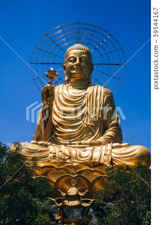 Statue of Big Golden Sitting Buddha in Dalat 39544167