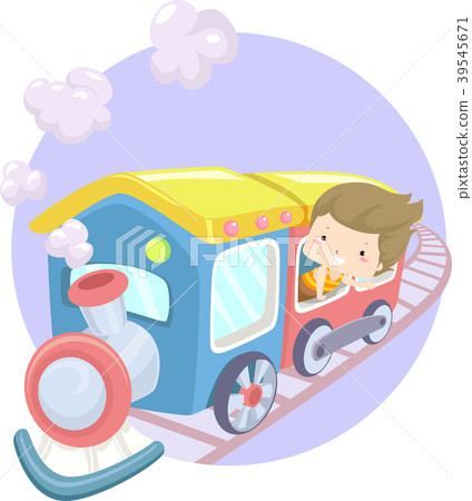 travel by train clipart for children