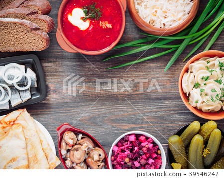 russian food assortment 39546242