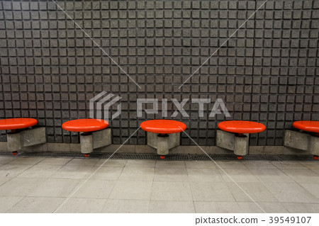 Empty seats on the metro station Empty seats on the metro station 39549107
