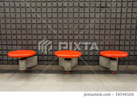 Empty seats on the metro station Empty seats on the metro station 39549108