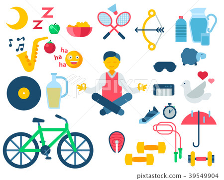 Health and longevity icons modern activity Health and longevity icons modern activity 39549904