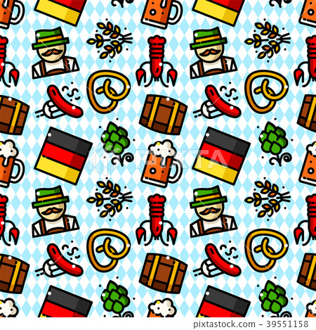 Oktoberfest seamless pattern vector illustration - Stock Illustration ...