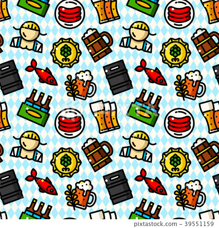 Oktoberfest seamless pattern vector illustration - Stock Illustration ...