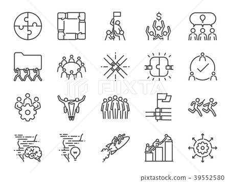 Teamwork icon set 39552580
