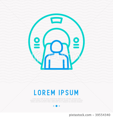 MRI scanner thin line icon.  39554340