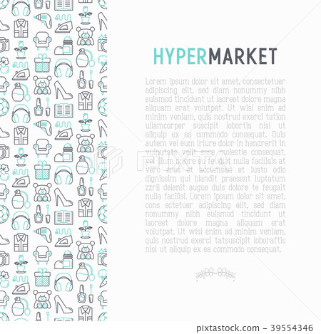 Hypermarket concept with thin line icons 39554346