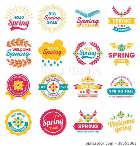Spring Retro Vintage Vector Label 39555062