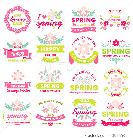 Spring Retro Vintage Vector Label Spring Retro Vintage Vector Label 39555063