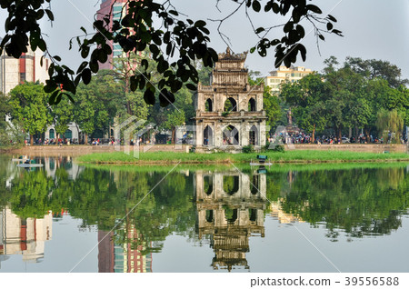 Turtle tower in Hoan Kiem Lake, Ha Noi, VietNam Turtle tower in Hoan Kiem Lake, Ha Noi, VietNam 39556588