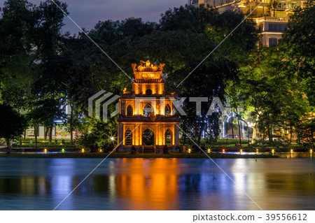 Turtle tower in Hoan Kiem Lake, Ha Noi, VietNam Turtle tower in Hoan Kiem Lake, Ha Noi, VietNam 39556612