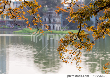Turtle tower in Hoan Kiem Lake, Ha Noi, VietNam 39556620
