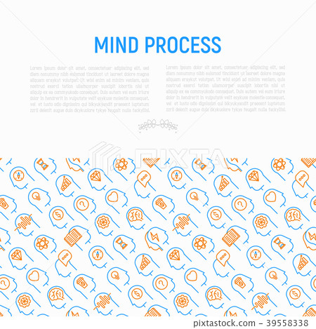 Mind process concept with thin line icons Mind process concept with thin line icons 39558338