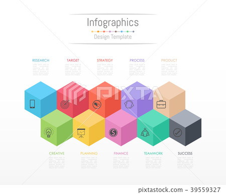 Infographic design elements with 10 options. - Stock Illustration ...