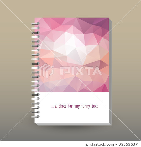 vector cover of diary old pink polygonal vector cover of diary old pink polygonal 39559637