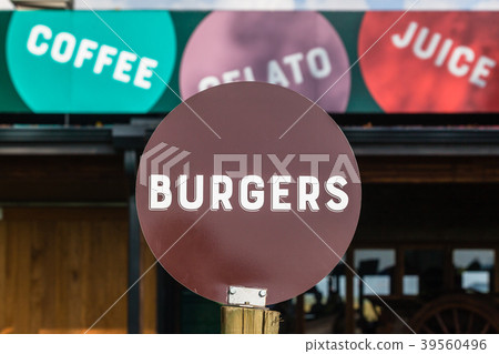 Bakery Word Maroon Disk Sign 39560496
