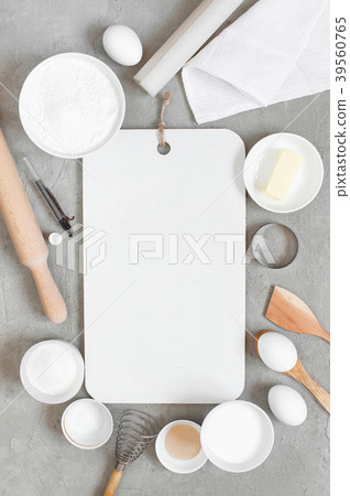 Background with ingredients for baking Background with ingredients for baking 39560765