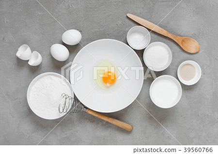 Ingredients for baking on the textured gray table Ingredients for baking on the textured gray table 39560766