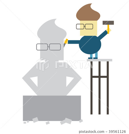 Make yourself. Vector flat illustration. man makes 39561126