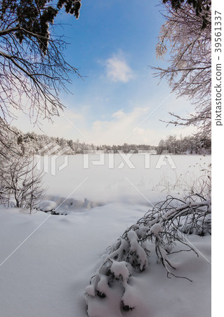 Beautiful winter landscape at the morning 39561337