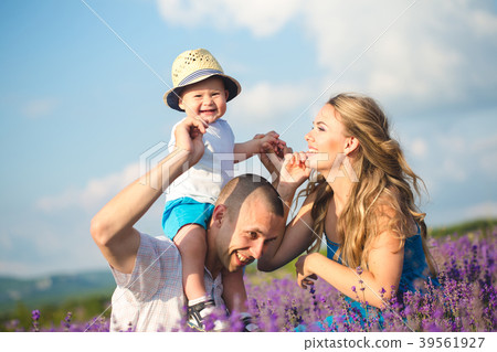 Young family in a lavender field 39561927