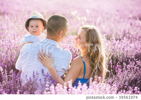 Young family in a lavender field 39561974