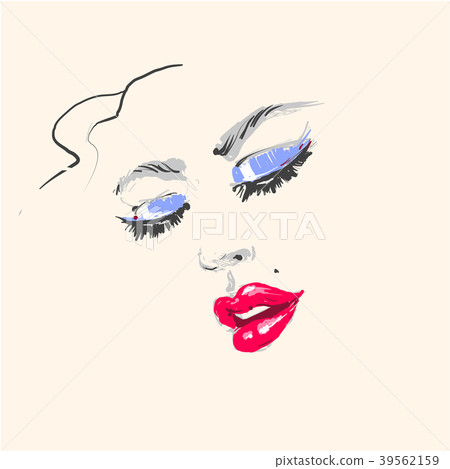 Young beautiful woman fashion portrait face with 39562159