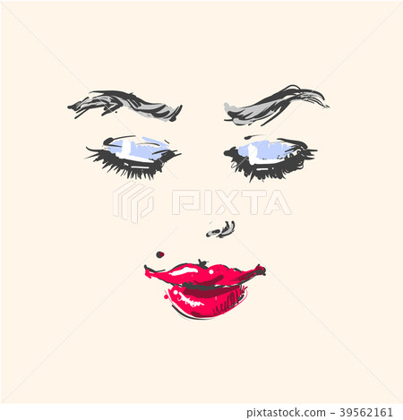 Young beautiful woman fashion portrait face 39562161