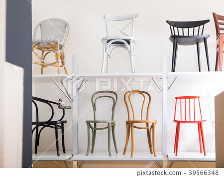 Variety of chairs in store Variety of chairs in store 39566348