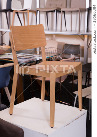 Wooden chair in furniture store Wooden chair in furniture store 39566394