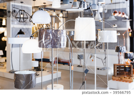 Designer interior lamp with lights in the shop Designer interior lamp with lights in the shop 39566795