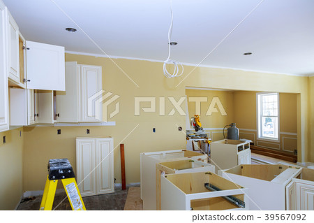 Interior design construction of a kitchen 39567092