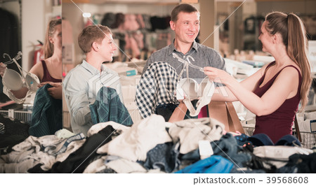 Man woman and child in the underwear department Man woman and child in the underwear department 39568608