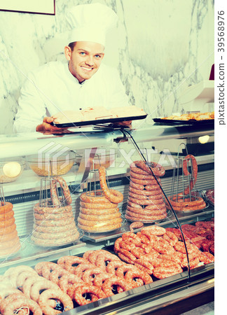 Young cook at butcher store 39568976