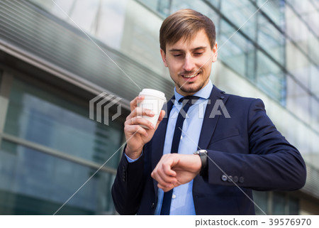 Portrait of cheerful male standing outdoor Portrait of cheerful male standing outdoor 39576970